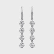2.00 CT Round Cut Lab Grown Diamond Liner Drop Earrings