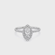 Marquise Frame Halo Engagement Lab Grown Diamond Ring