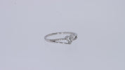1/10 Carat CT Round White Natural Diamond Bypass Heart Promise Ring 14k Gold Over Sterling Silver Gift for Her