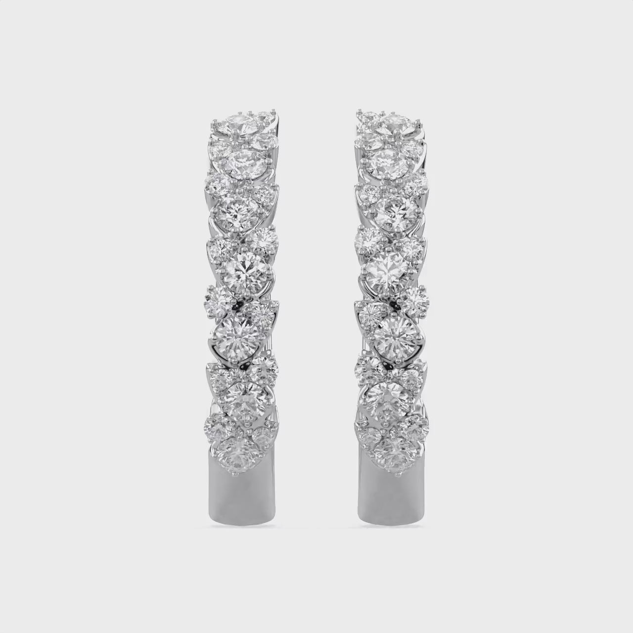 Round Cut Lab Grown Diamond Hoop Earrings
