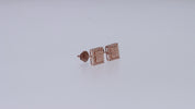 Square Shape Nugget Men's Stud Earring Lab Created Moissanite Diamond