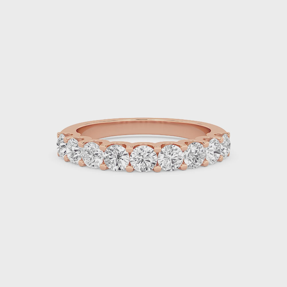 Romy Round Diamond Cut Anniversary Ring