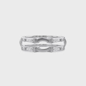 3/4 Carat Tapered & Round White Cubic Zirconia Enhancer Guard Ring Gift For Her