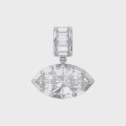 Solitaire Pendant Marquise and Baguette Lab Created Moissanite
