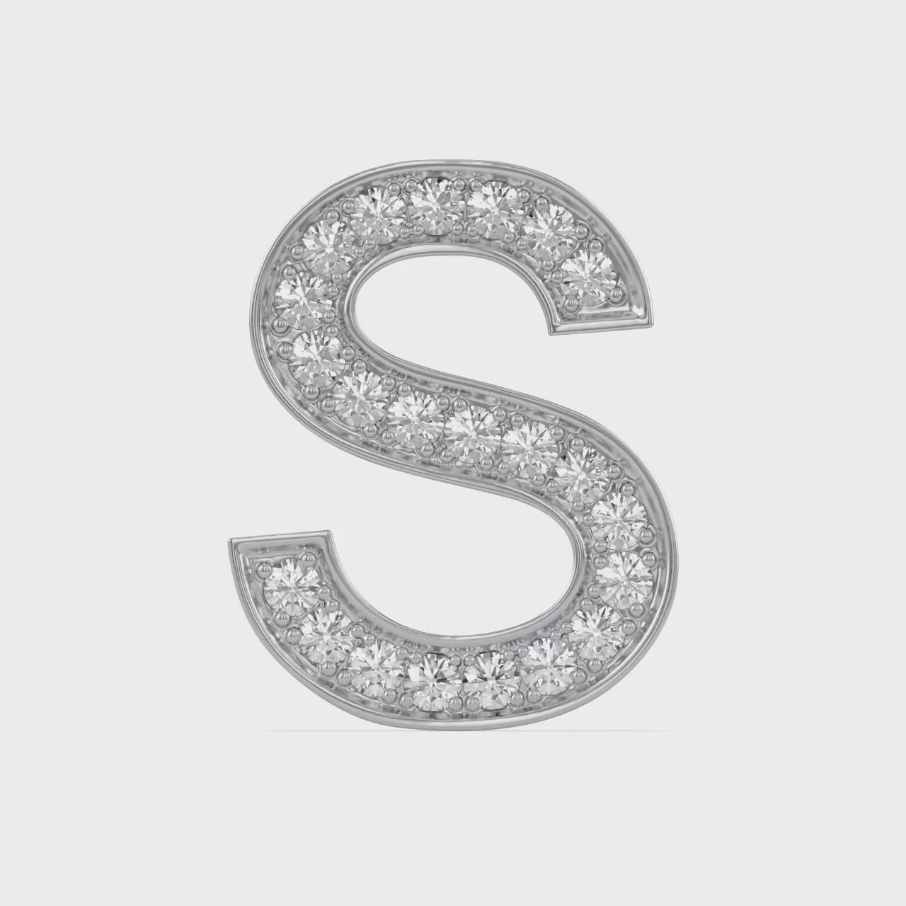 Initial Letter Pendant Round Cut Lab Grown Diamond