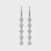 2.70 CT Round Cut Lab Grown Diamond Liner Drop Hoop Earrings