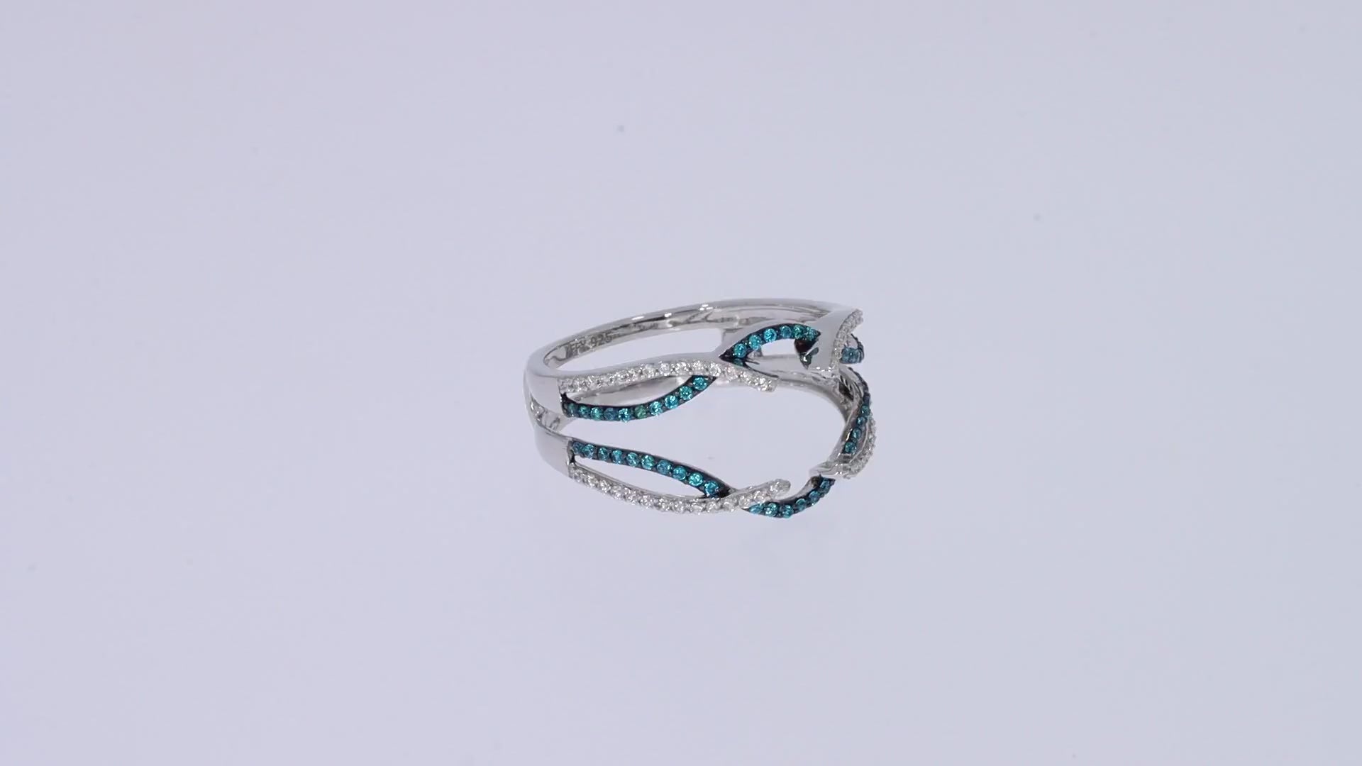 Blue White Cubic Zirconia Guard Wrap Ring for Women