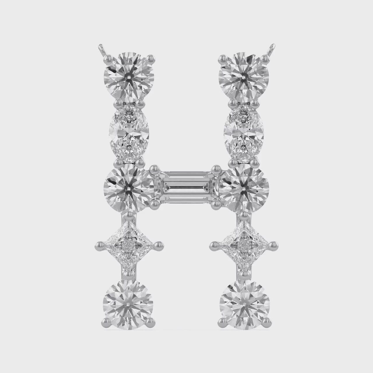 Initial Letter Pendant Multi Shape Lab Grown Diamond