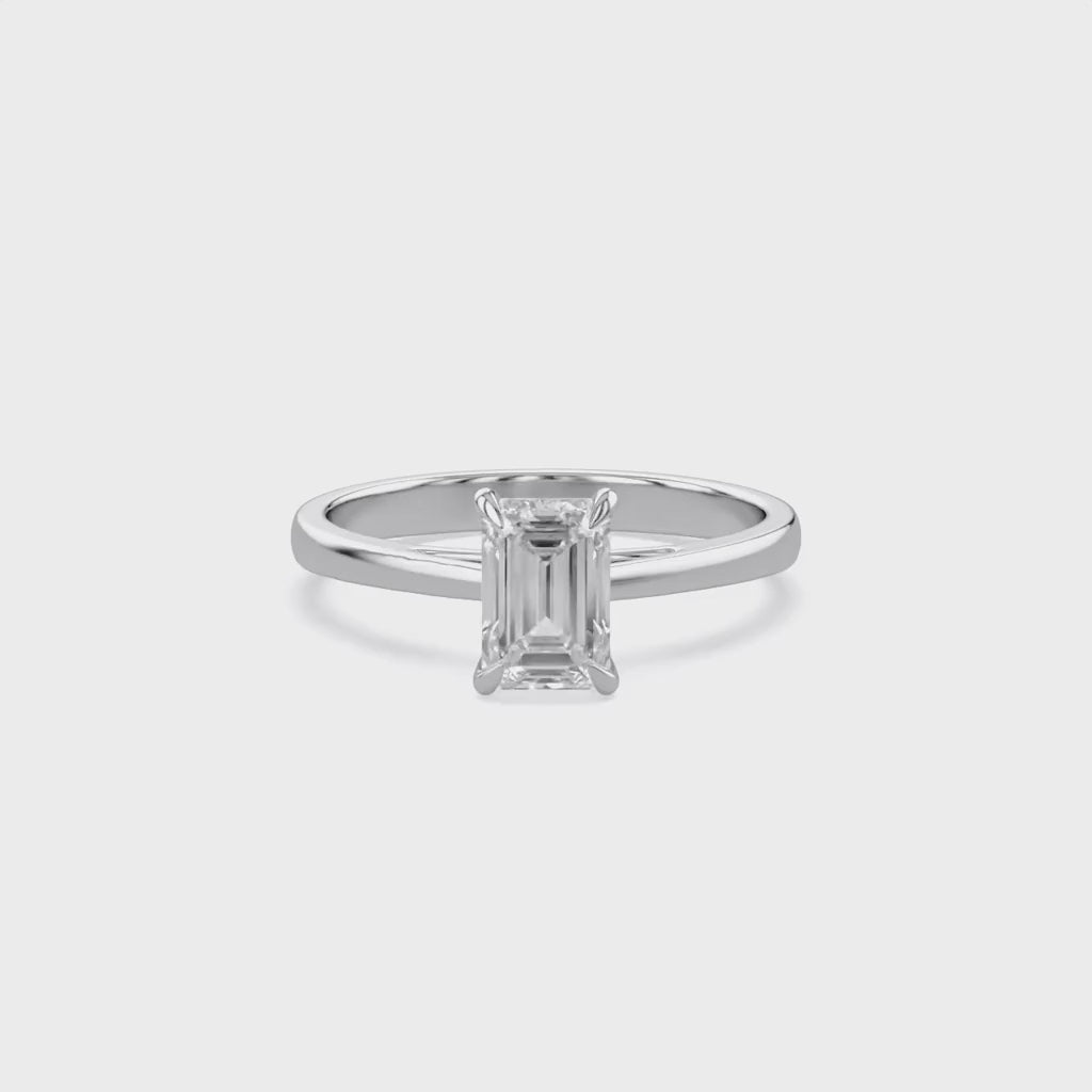 Radiant Lab Grown Diamond Solitaire Engagement Ring