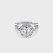 Floral Halo Lab Grown Diamond Engagement Ring