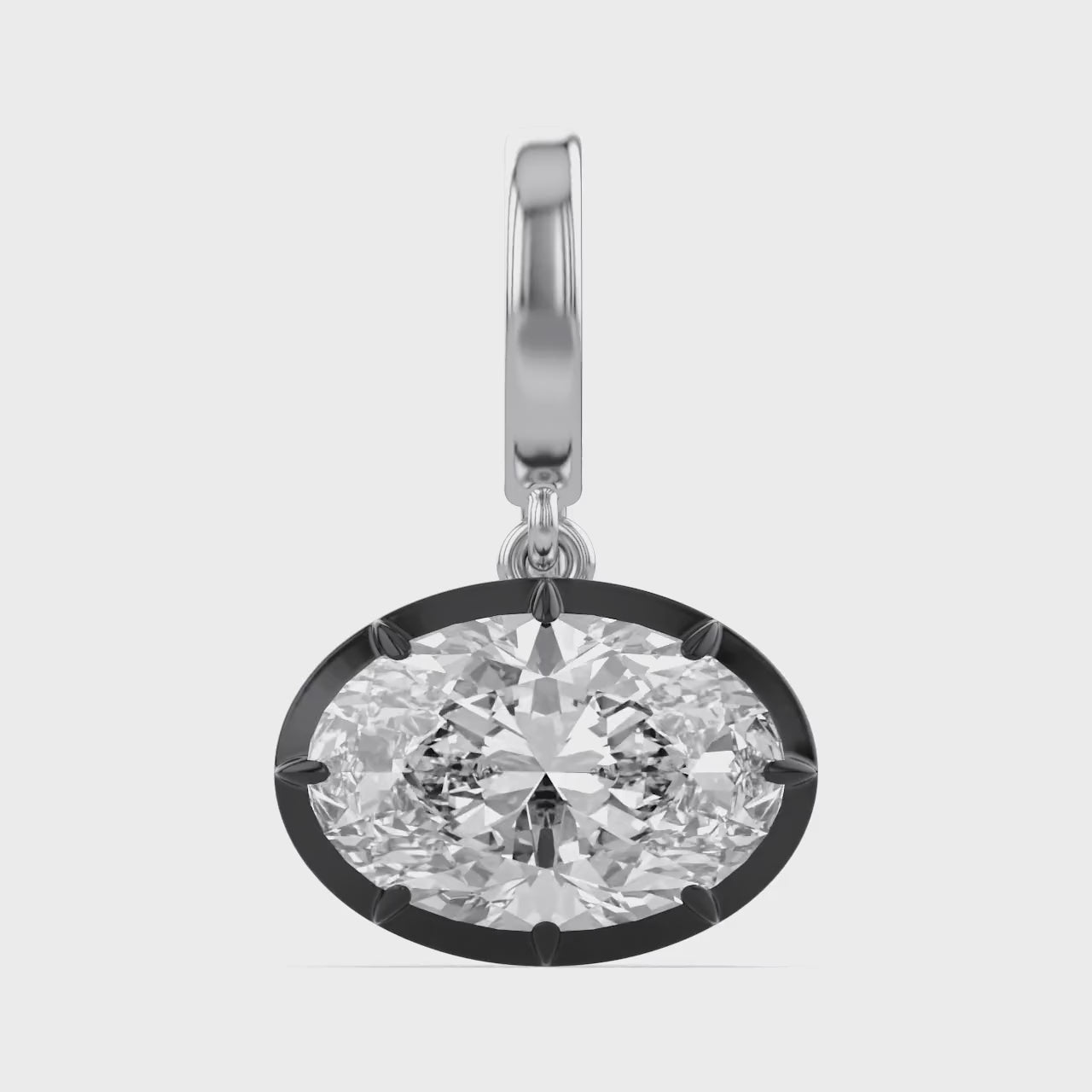 Solitaire Pendant Oval Cut Lab Grown Diamond