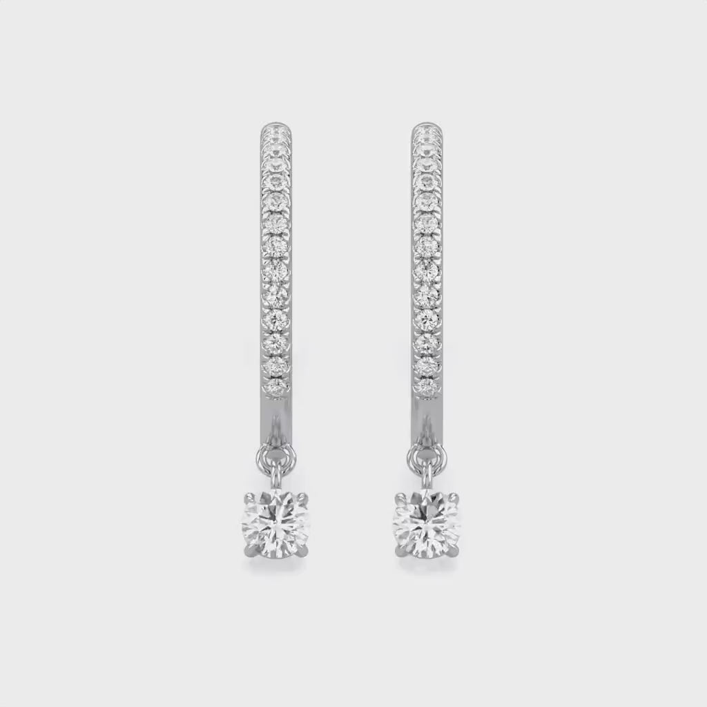 Dangle Drop Lab Grown Diamond Hoop Earrings