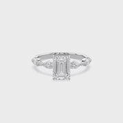 Half Eternity Solitaire Engagement Lab Grown Diamond Ring