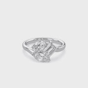 2.15 CTTW Lab Grown Diamond Toi et Moi Three stone Ring