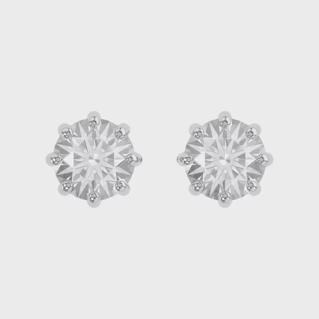 Solitaire Stud Earrings 2.50 Carat Round Lab Grown Diamond