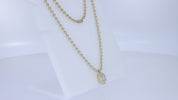 Hexagon Bezel Set 3MM Ball Chain Necklace 2.80 Carat Lab Created Moissanite Solitaire Pendant Necklace