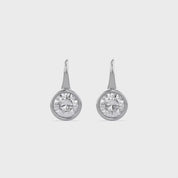 Solitare Fish Hook Drop Dangle Earrings Lab Grown Diamond