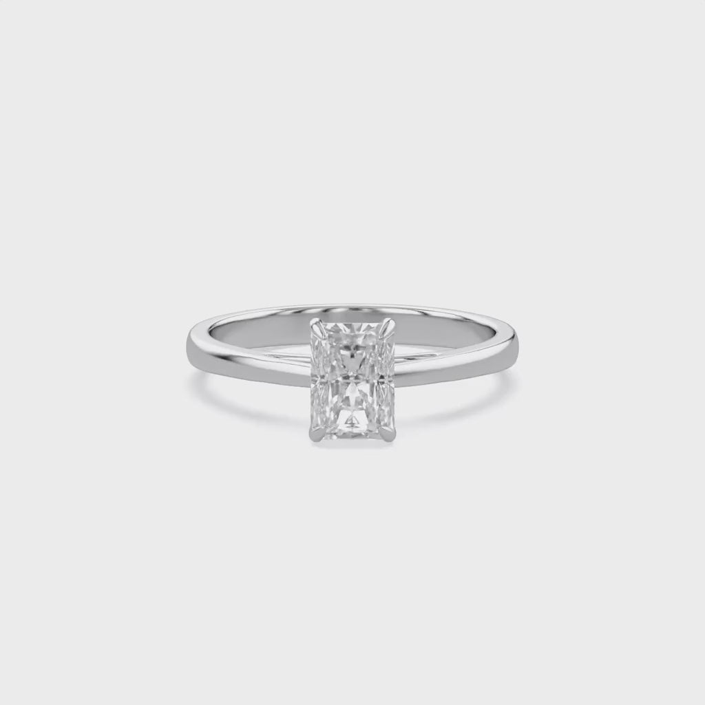 Emerald Cut Lab Grown Diamond Solitaire Engagement Ring