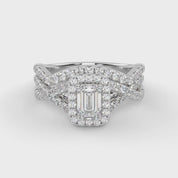 IGI Certified Infinity Halo Solitaire Bridal Set Ring