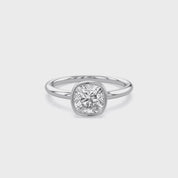 Bezel Set Solitaire Lab Grown Diamond Engagement Ring