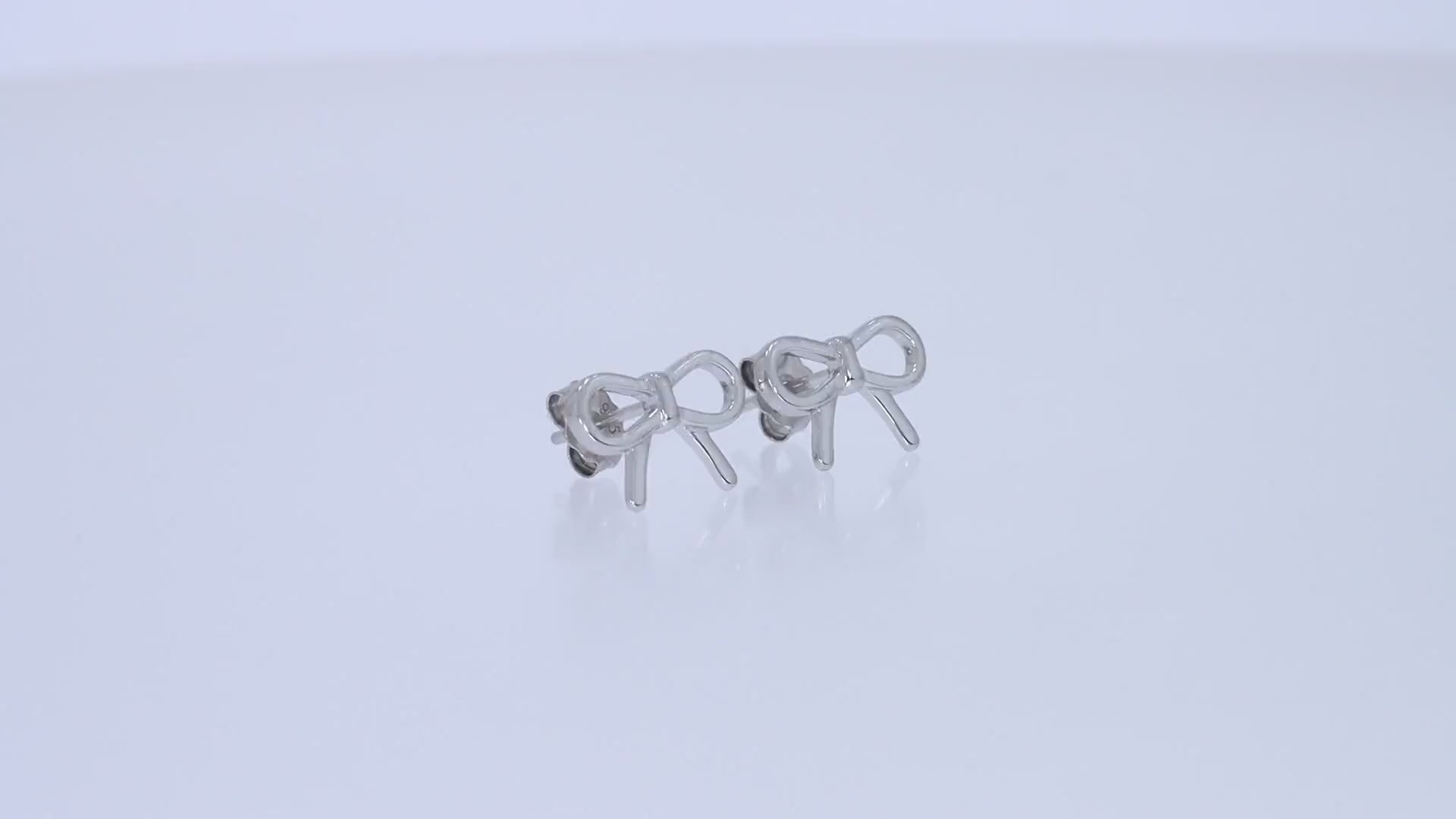 Bow Stud Earrings Sterling Silver