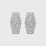 Triple Row Lab Grown Diamond Hoop Earrings