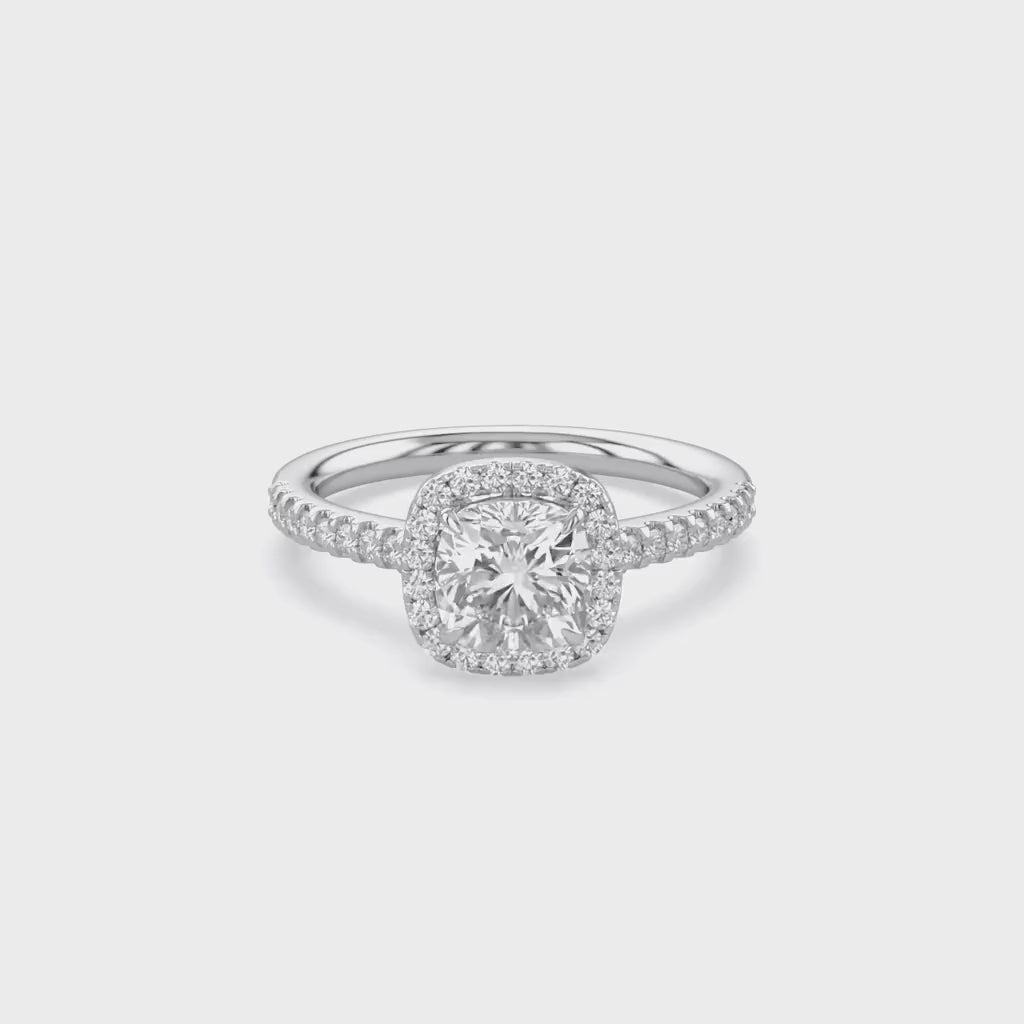 Halo Solitaire Lab Grown Diamond Engagement Ring