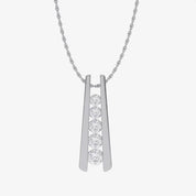 Five Stone Journey Bar Lab Grown Diamond Pendant Necklace