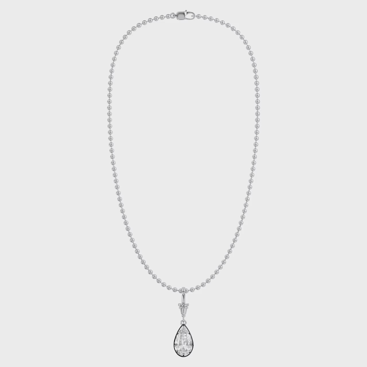 7.00 Carat Pear Cut Lab Grown Diamond Solitaire Pendant Necklace