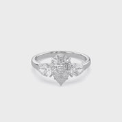 Three Stone Engagement Ring Pear Cut Lab Grown Diamond
