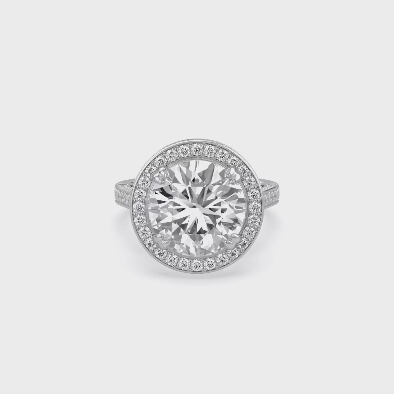 Hidden Halo Engagement Rings 9 CTW Round Lab Grown Diamond