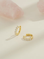 Iced out Lab Created Moissanite Hoop Earring