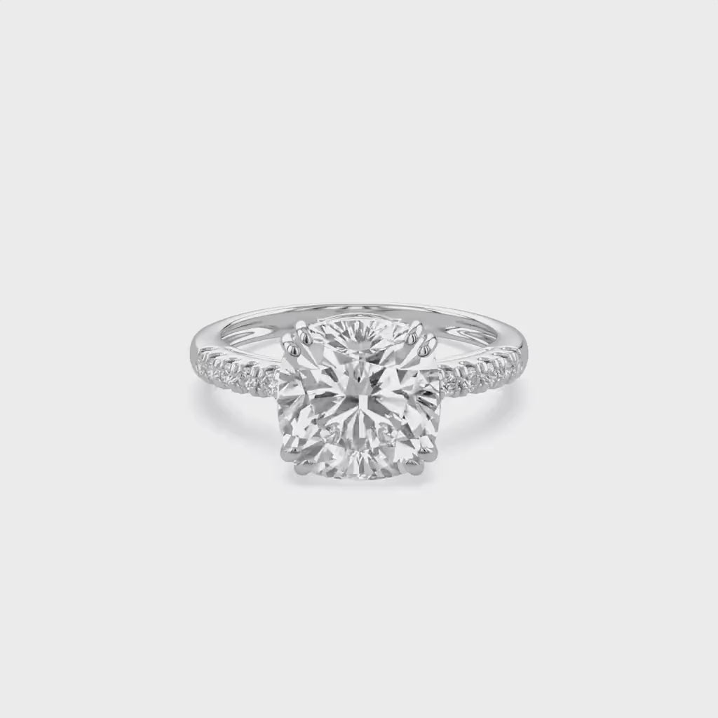 Solitaire Engagement Wedding Ring Center 10mm Lab Grown Diamond