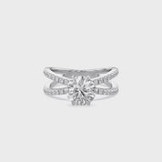 Halle Round Cut Split Shank Lab Grown Diamond Engagement Ring
