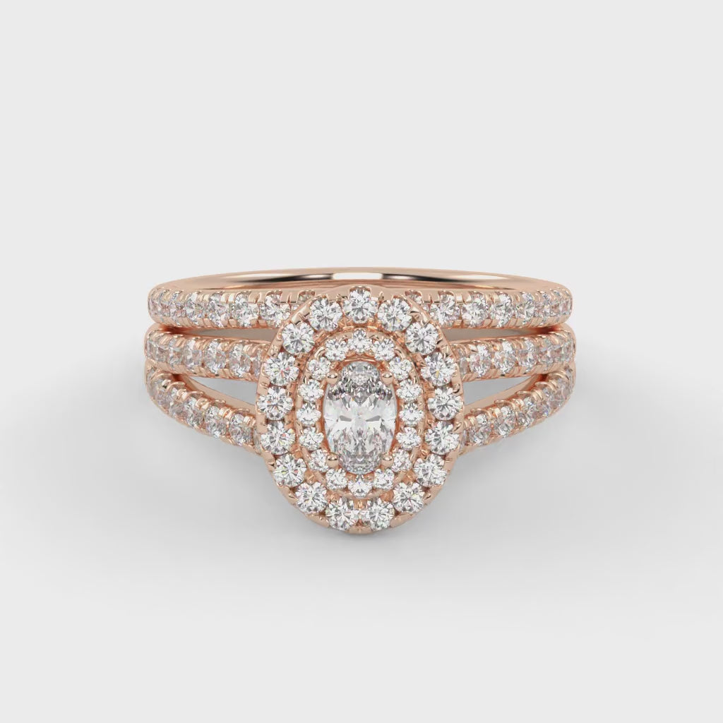 IGI Certified Split Shank Bridal Set Ring