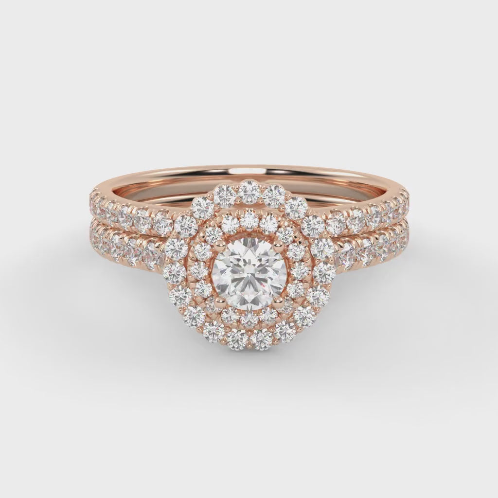 Round Diamond IGI Bridal Set Ring