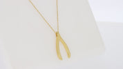 Wishbone Pendant Necklace in 14K Gold Over Sterling Silver