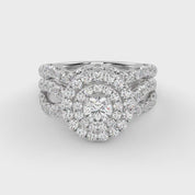 IGI Round Lab Diamond Bridal Set Ring