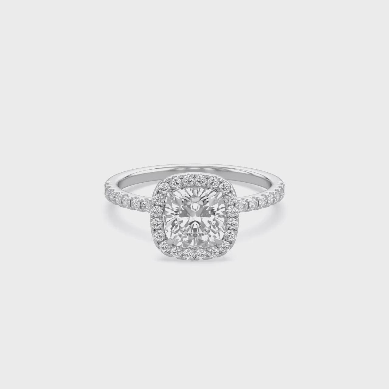 Halo Solitaire Engagement Ring Center 7mm Lab Grown Diamond