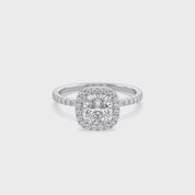Halo Solitaire Engagement Ring Center 7mm Lab Grown Diamond