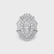10.70 CTTW Lab Grown Diamond Double Halo Sunburst Engagement Ring