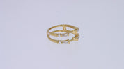 3/4 Carat Tapered & Round White Cubic Zirconia Enhancer Guard Ring In 14k Gold Over Sterling Silver (0.75 Cttw) Gift For Her
