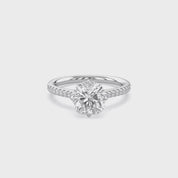 Hidden Halo Solitaire Lab Grown Diamond Engagement Ring