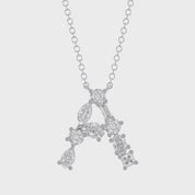 Initial Letter Pendant Necklace Multi Shape Lab Created Moissanite Diamond