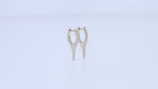 Dagger Drop Hoop Moissanite Earrings (Height 19.50 MM & Width 10.90 MM)