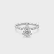 Hidden Halo Solitaire Engagement Ring 10x7mm Lab Grown Diamond