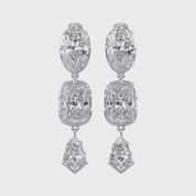 25.30CT Multishape Lab Grown Diamond Dangle Drop Earrings