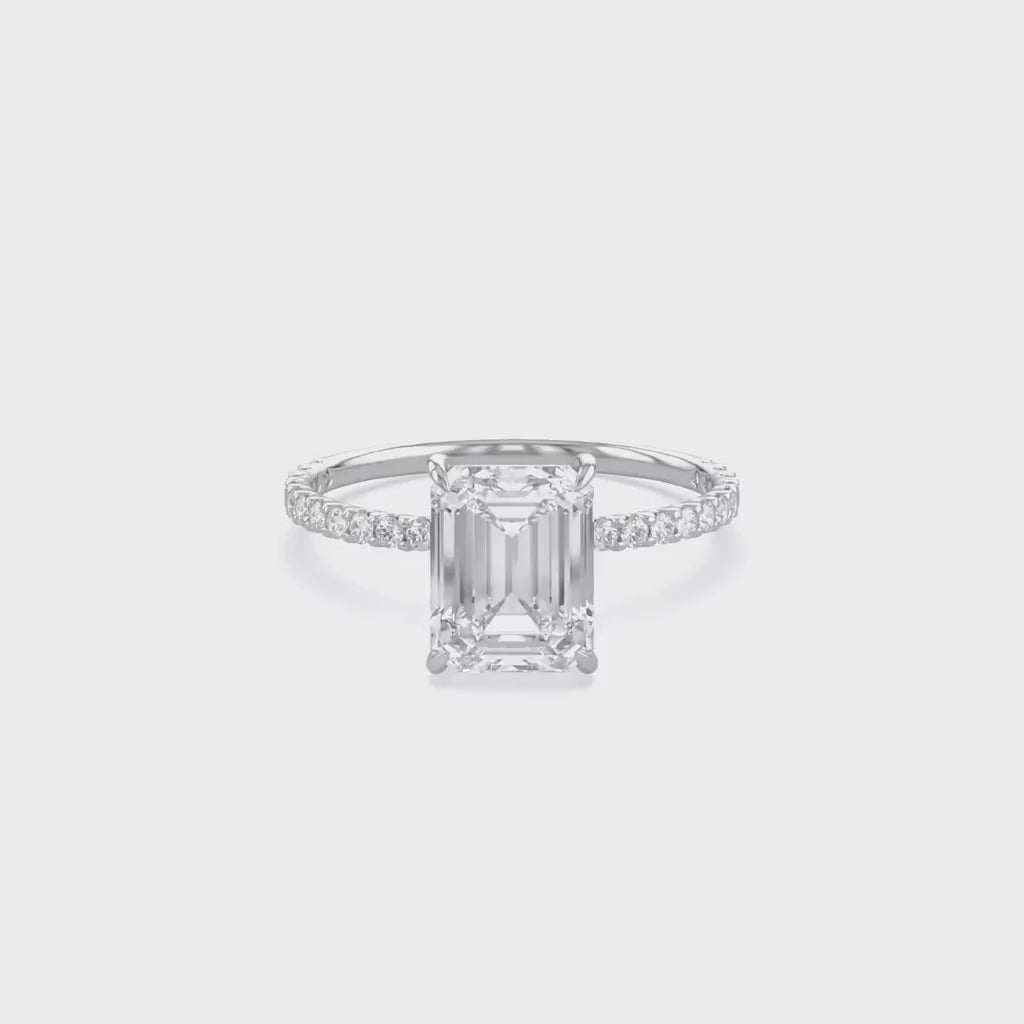 Hidden Halo Engagement Ring 2.65 Ct Lab Grown Diamond