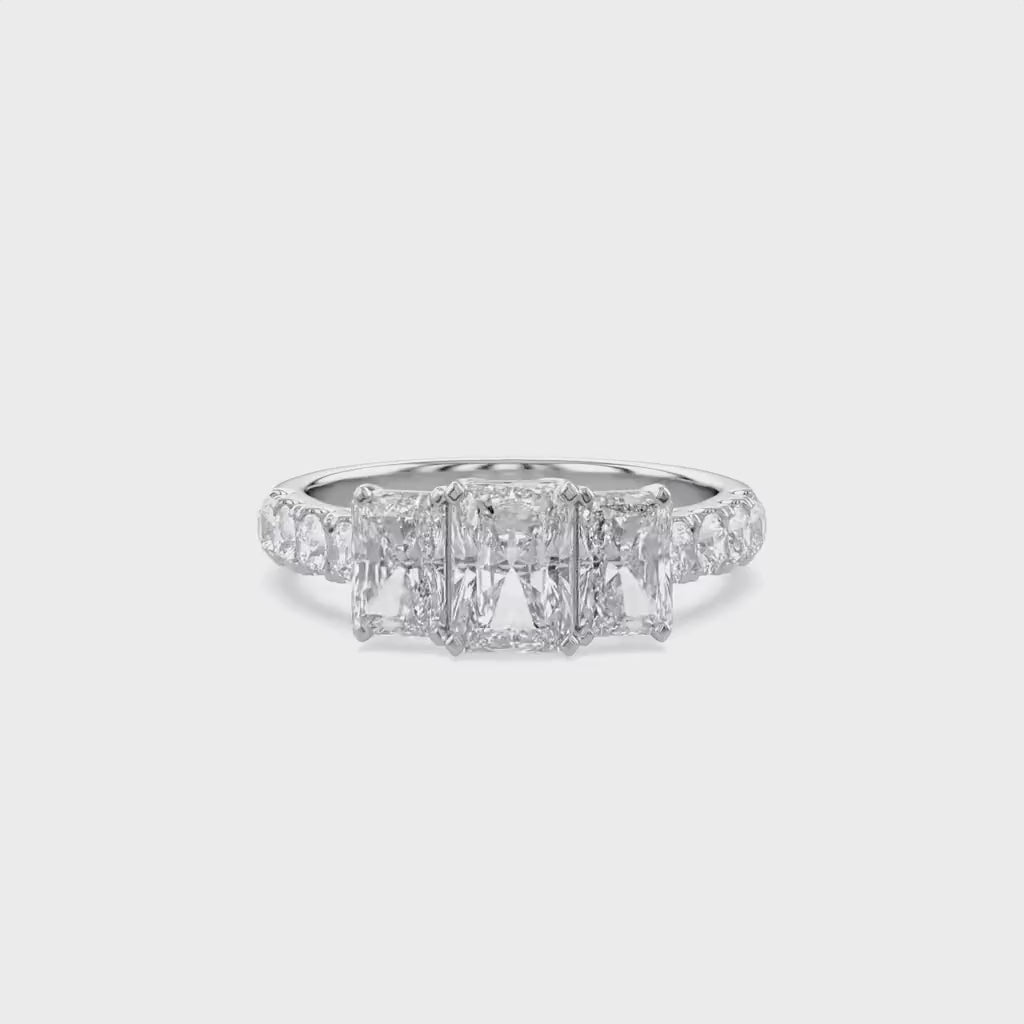 Lab Grown Diamond Three Stone Engagement Ring