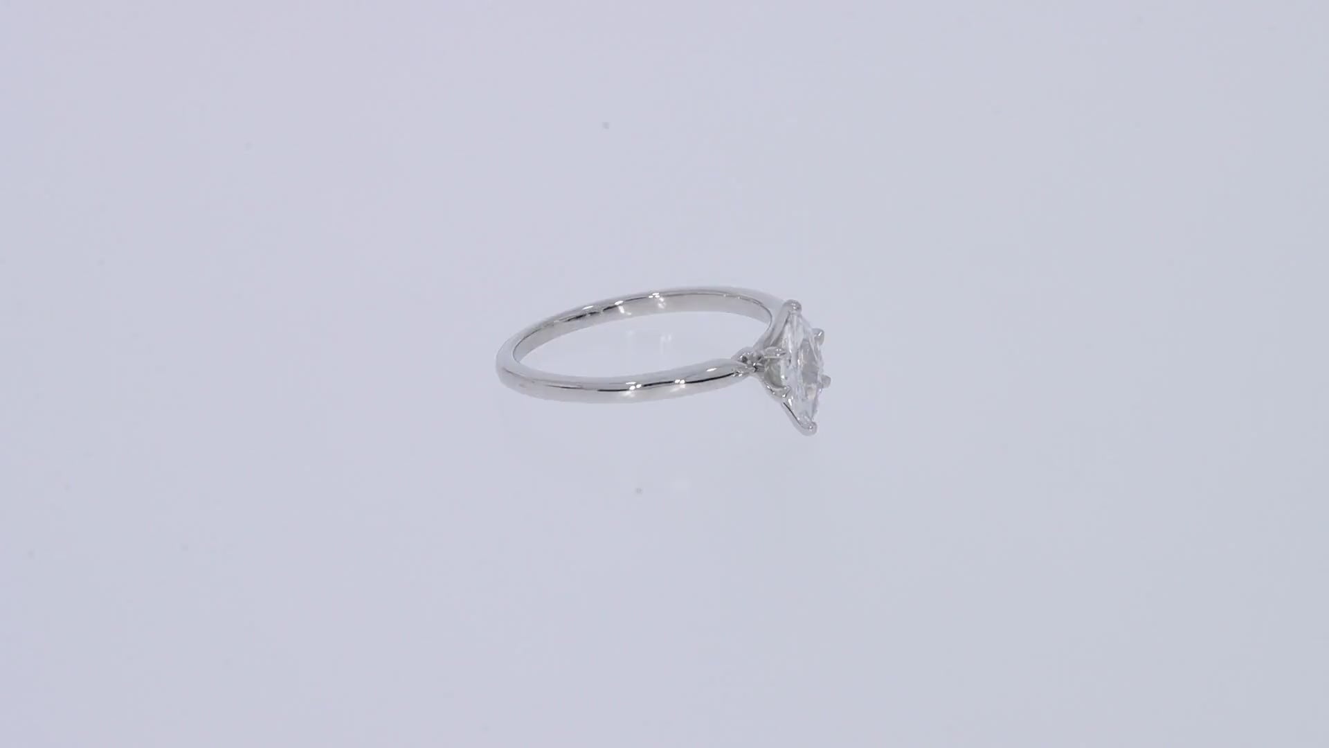 14K Gold Over Sterling Silver Marquise Cut Cubic Zirconia Solitaire Engagement Wedding Ring For Womens Gift For Her